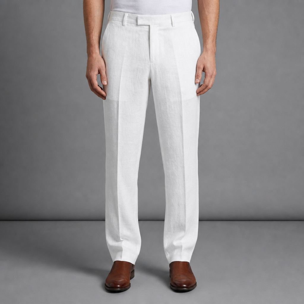 Kythnos Relaxed Linen Trousers in White