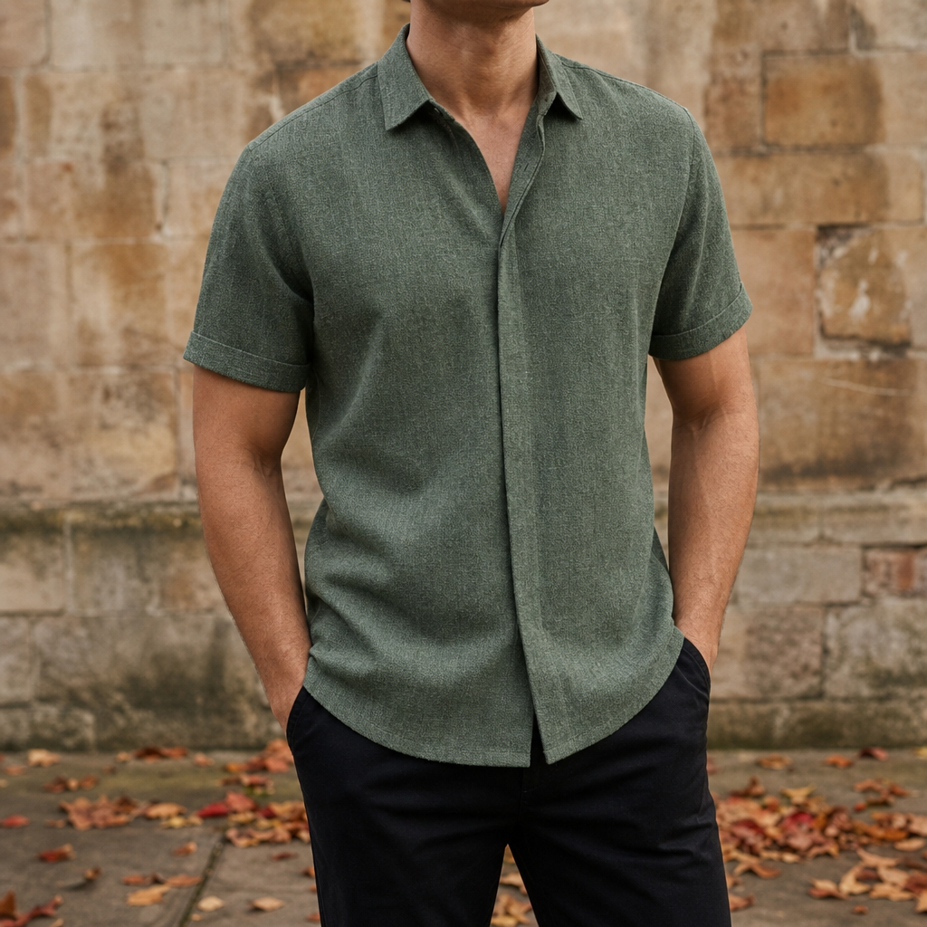 Salamanca Linen Button-Down Shirt in Sage Green