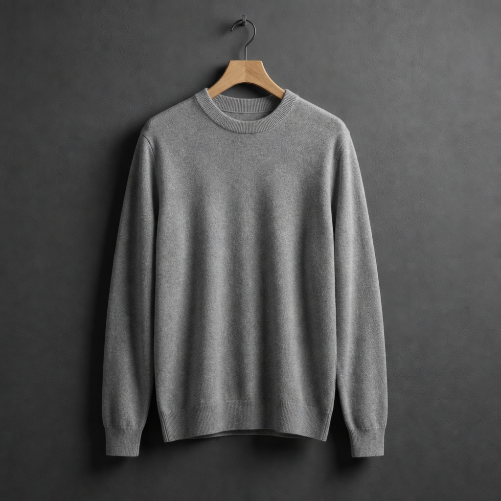 Sagres Mock Neck Cashmere Sweater in Gray