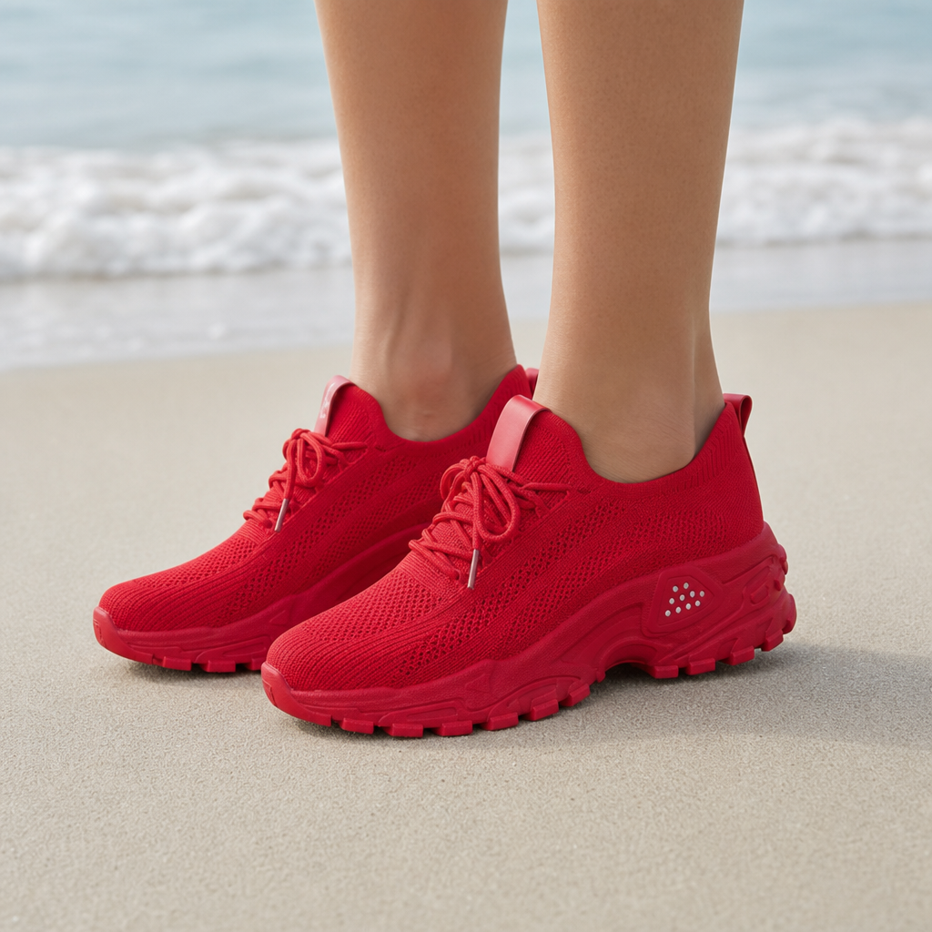 Alberobello Orthopedic Chunky Sneakers in Red