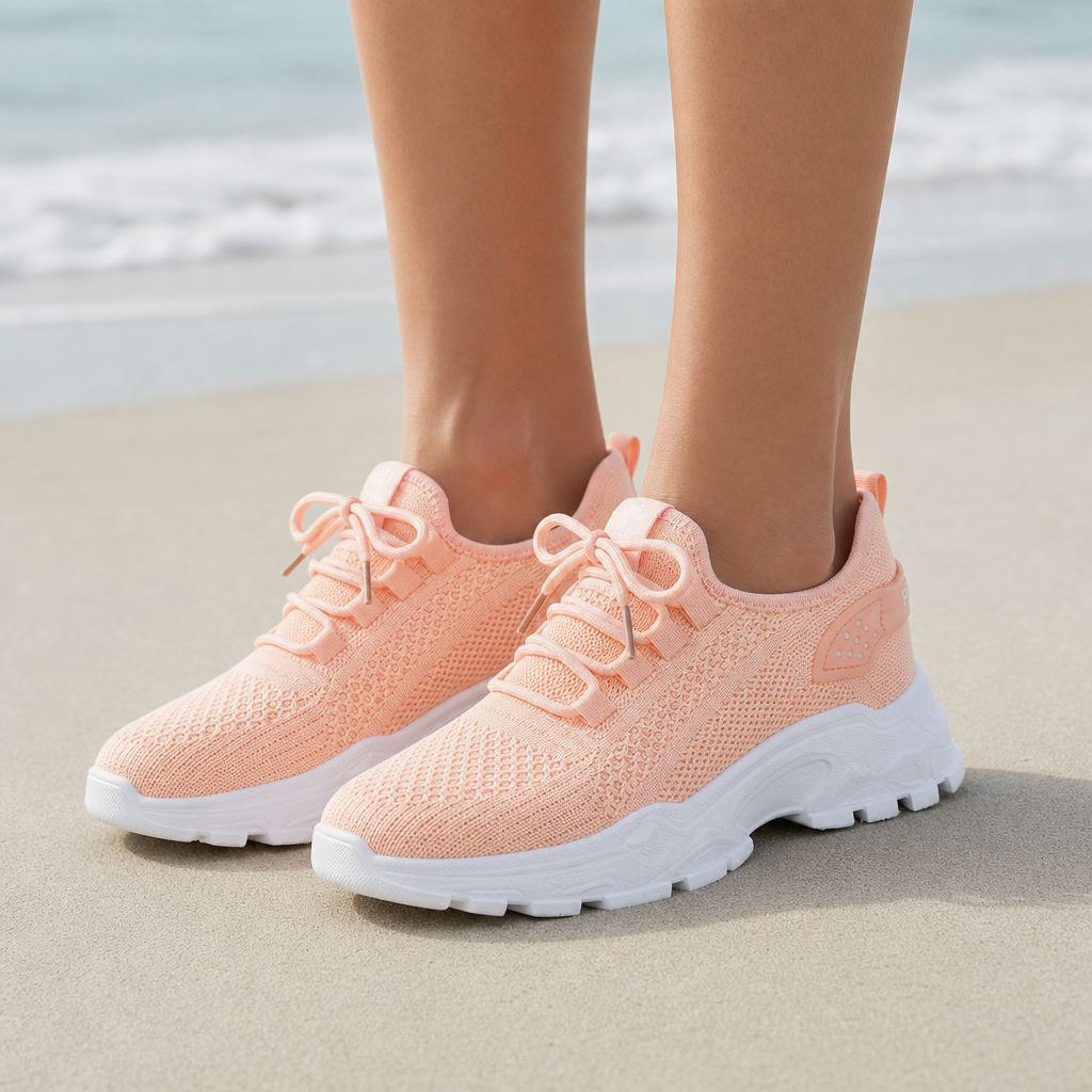 Alberobello Orthopedic Chunky Sneakers in Peach