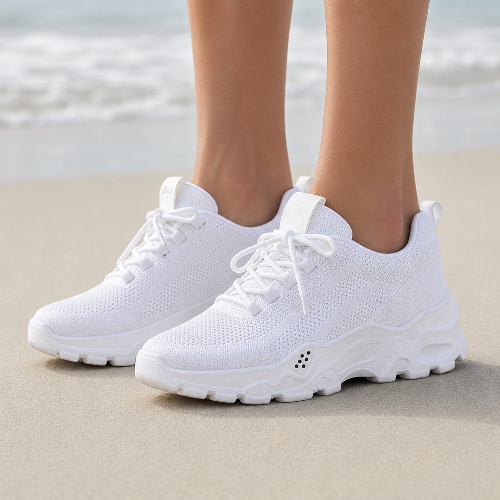Alberobello Orthopedic Chunky Sneakers in All White
