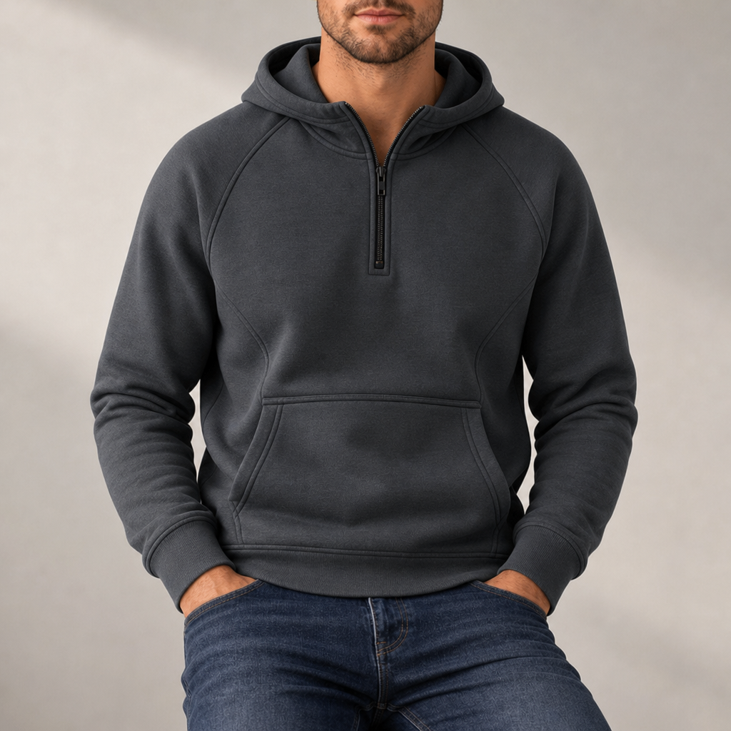 Albufeira Quarter-Zip Hoodie in Gray