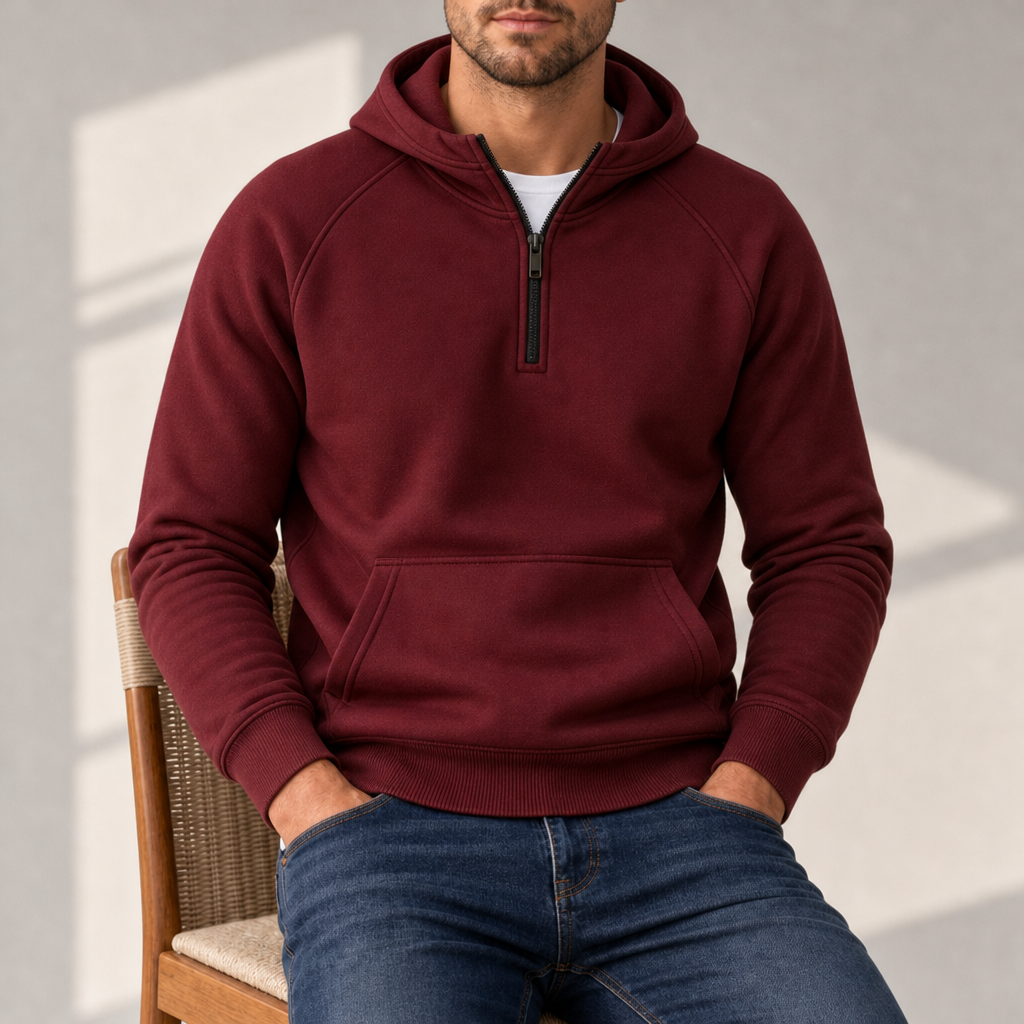 Albufeira Quarter-Zip Hoodie in Red