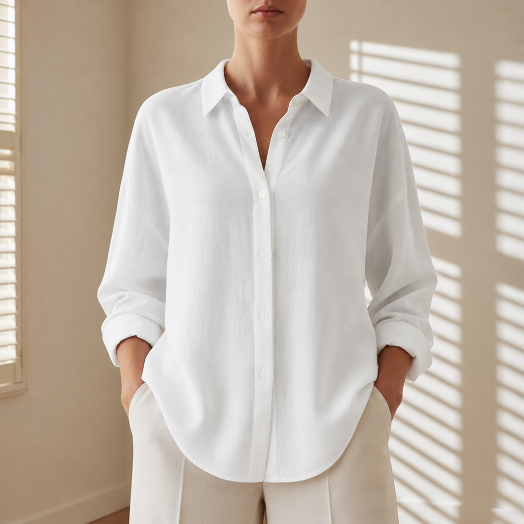 Cadaques Oversized Button-Down Shirt in White