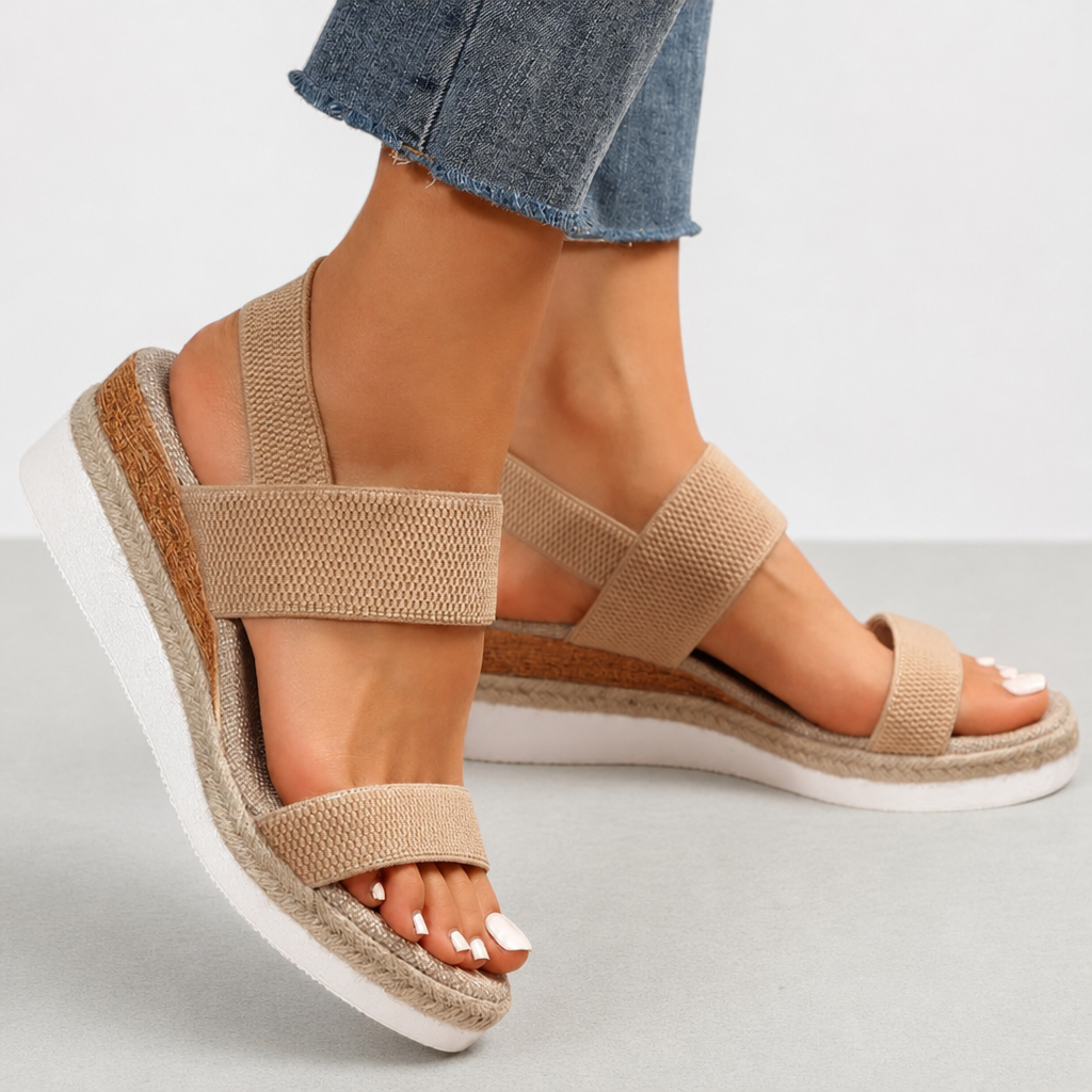 Chianti Orthopedic Wedge Sandals in Brown