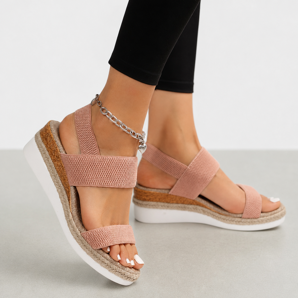 Chianti Orthopedic Wedge Sandals in Pink