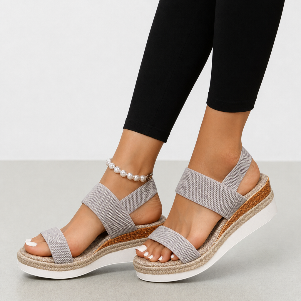 Chianti Orthopedic Wedge Sandals in Gray