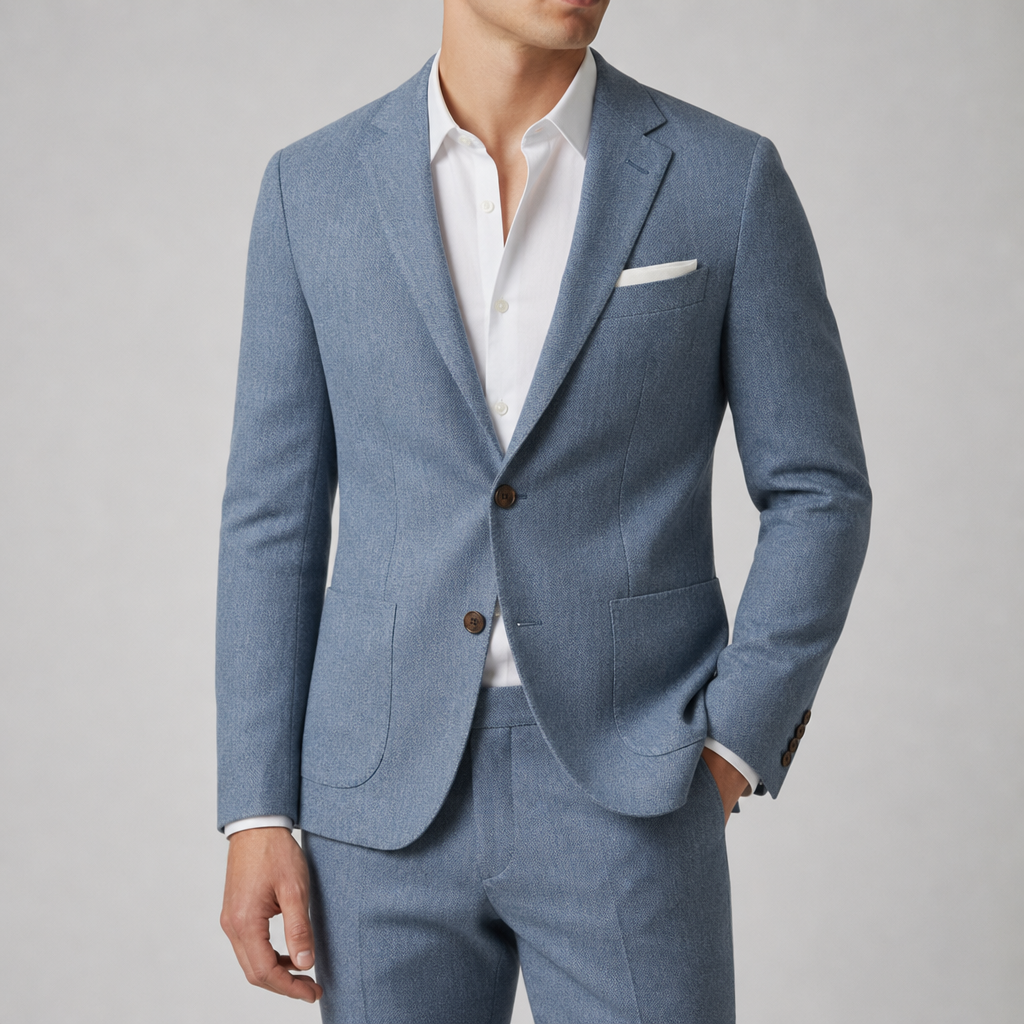 Corte Slim Fit Suit Set in Blue