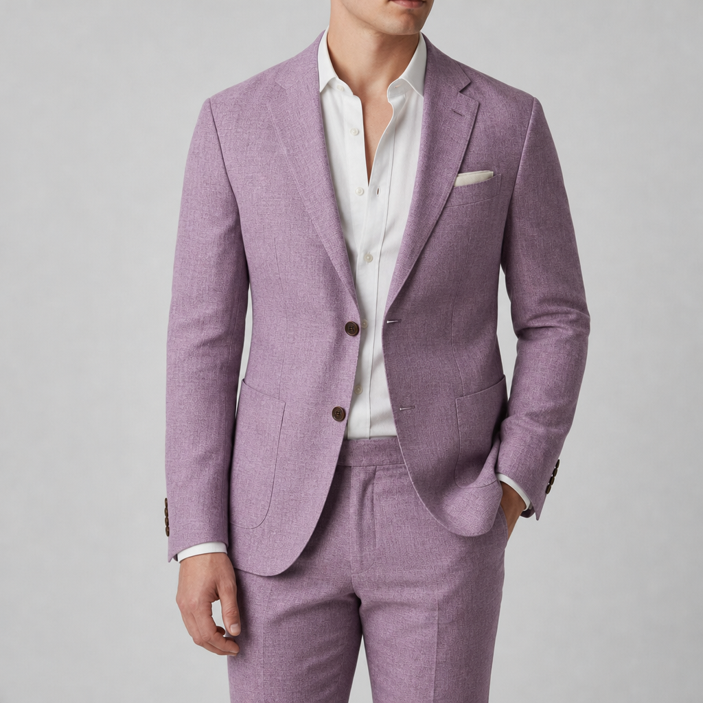 Corte Slim Fit Suit Set in Purple