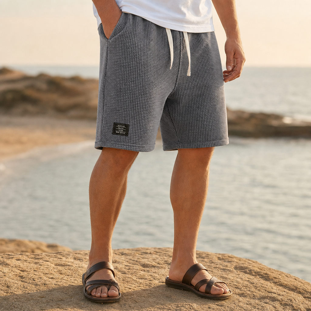 Fiesole Waffle Knit Shorts in Gray