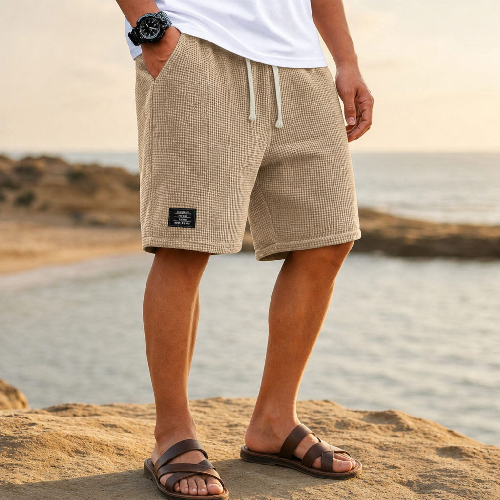 Fiesole Waffle Knit Shorts in Beige