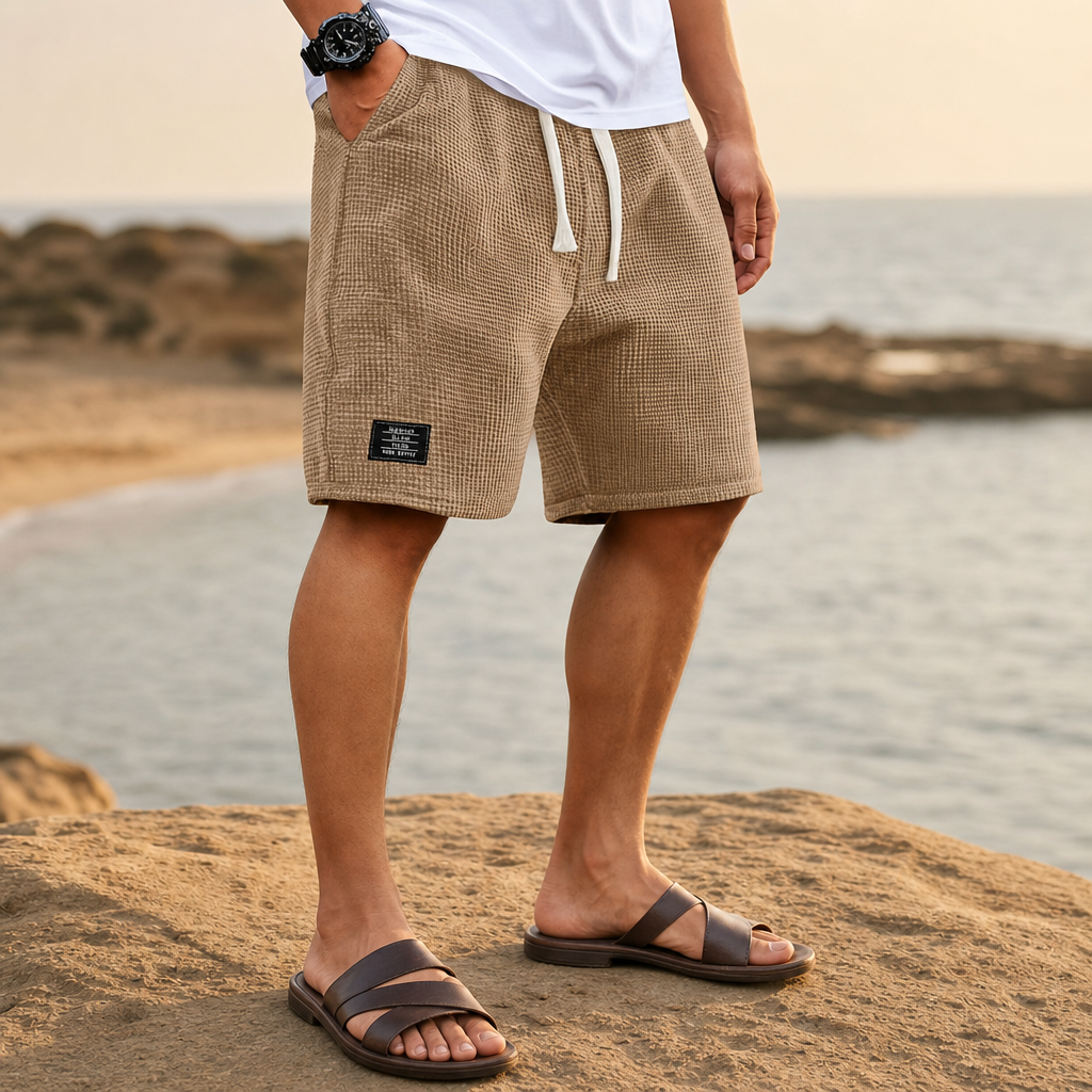 Fiesole Waffle Knit Shorts in Brown