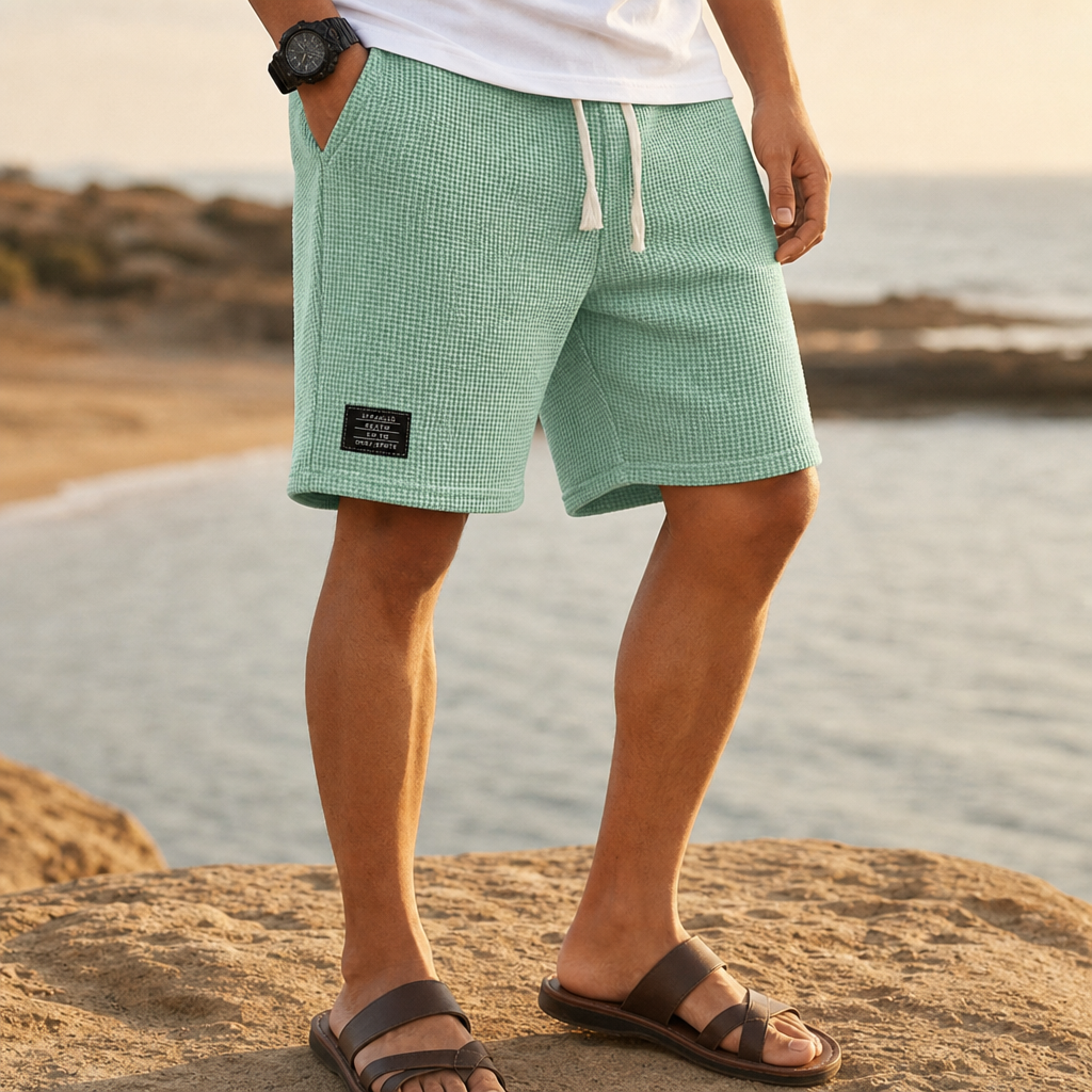 Fiesole Waffle Knit Shorts in Green