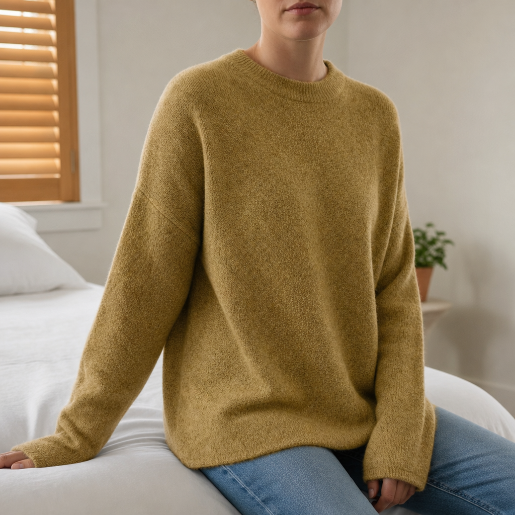 Ierapetra Loose Fit Crewneck Sweater in Khaki