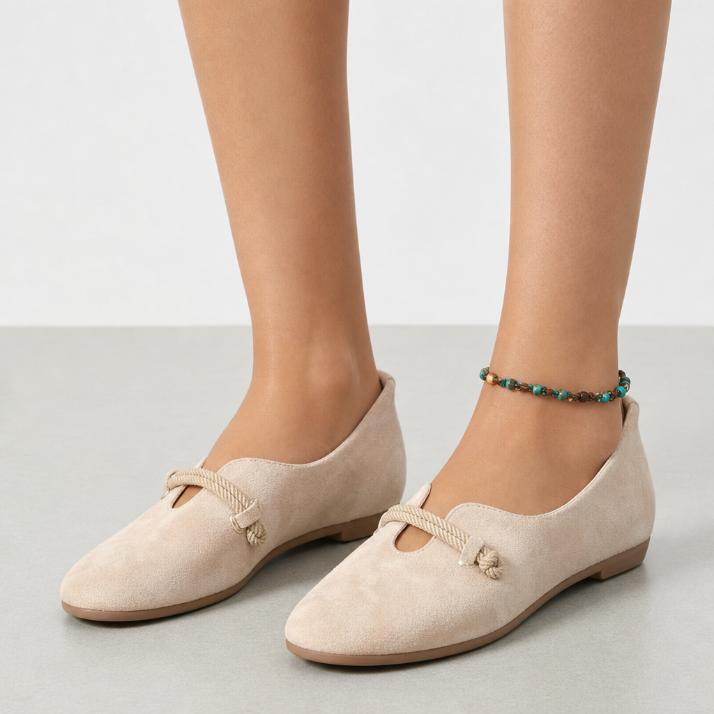 Ithaca Orthopedic Suede Loafers in Beige