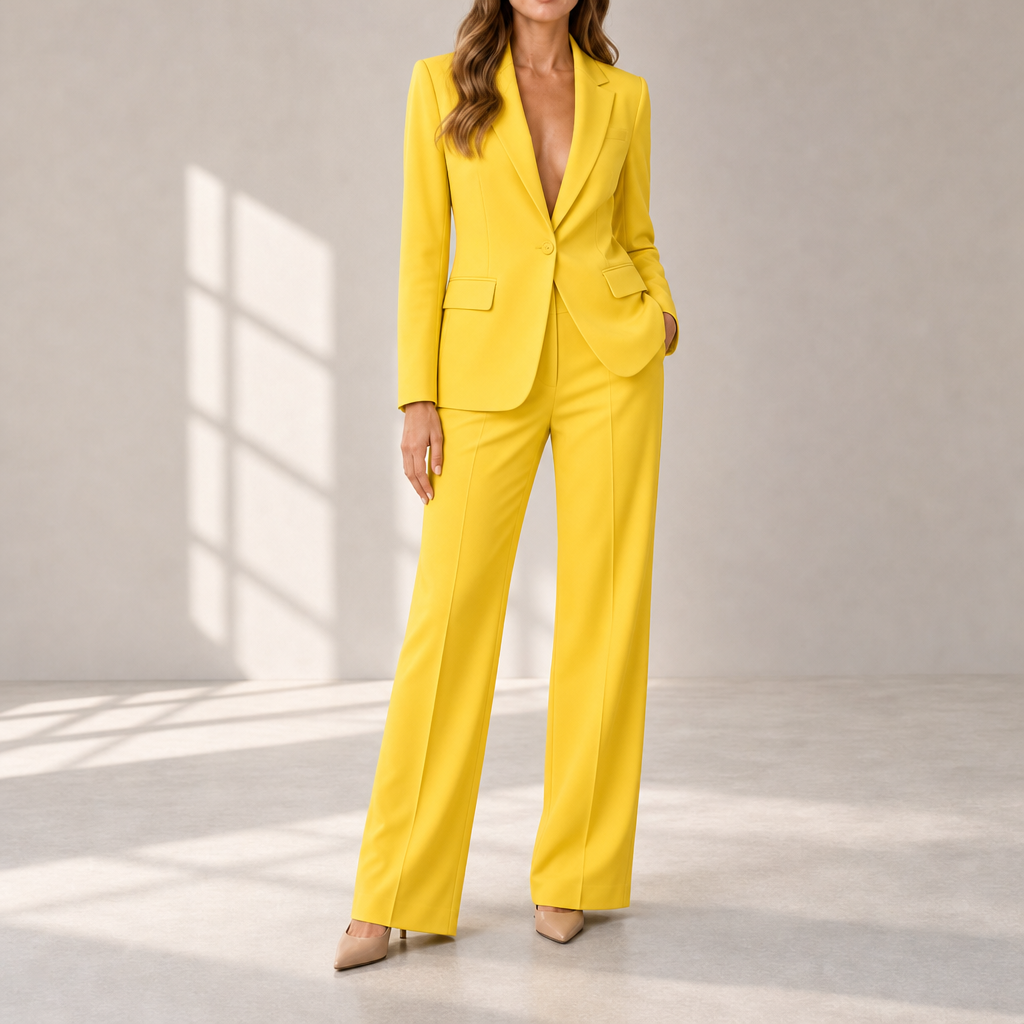 Mdina Tailored Blazer Trouser Set in Yellow