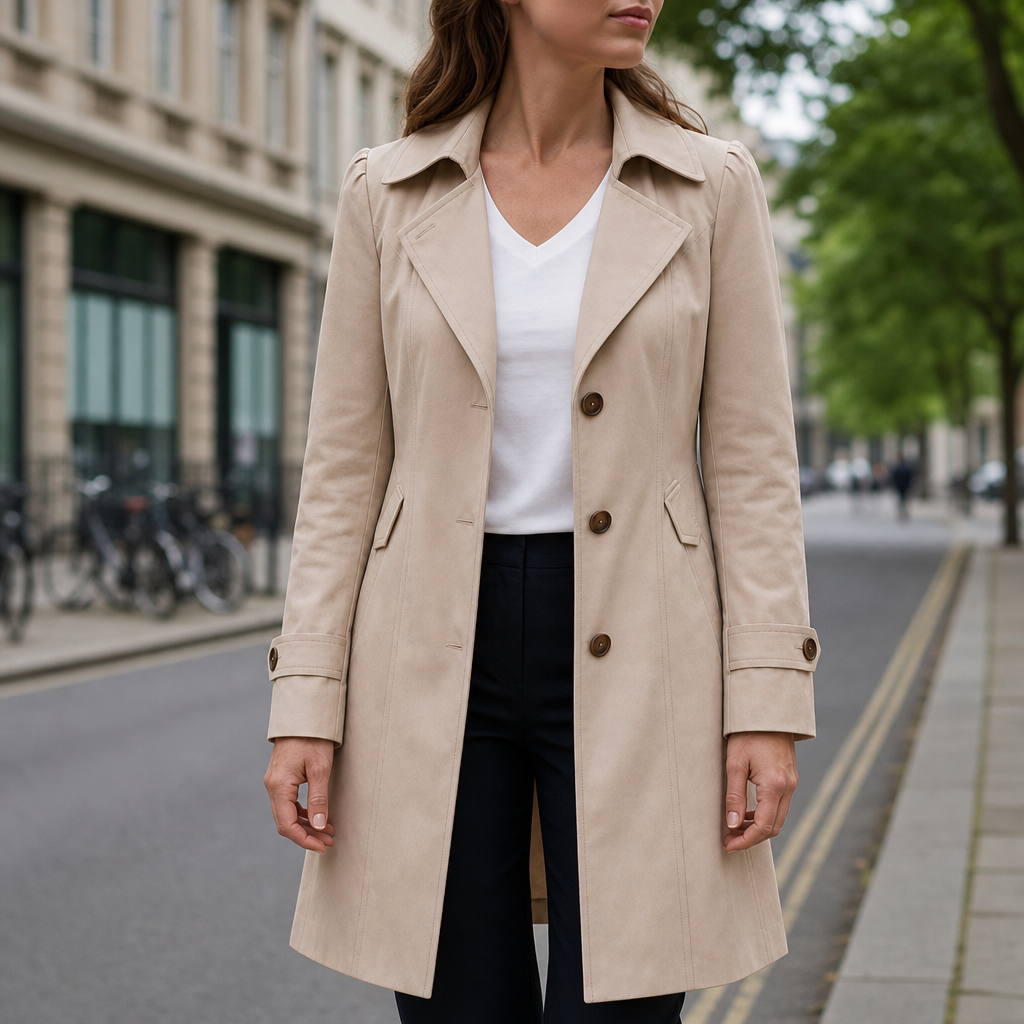 Menerbes Tailored Trench Coat in Beige