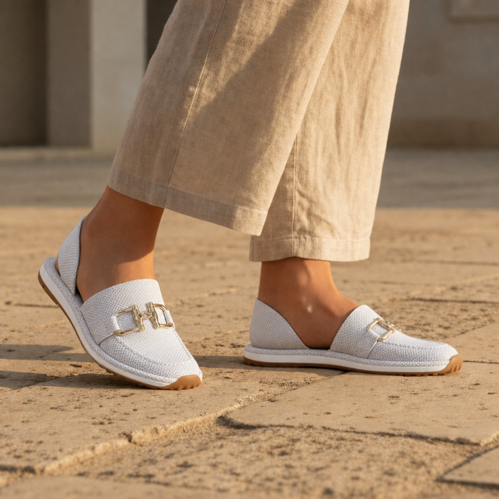 Mljet Orthopedic Bit Loafers in White