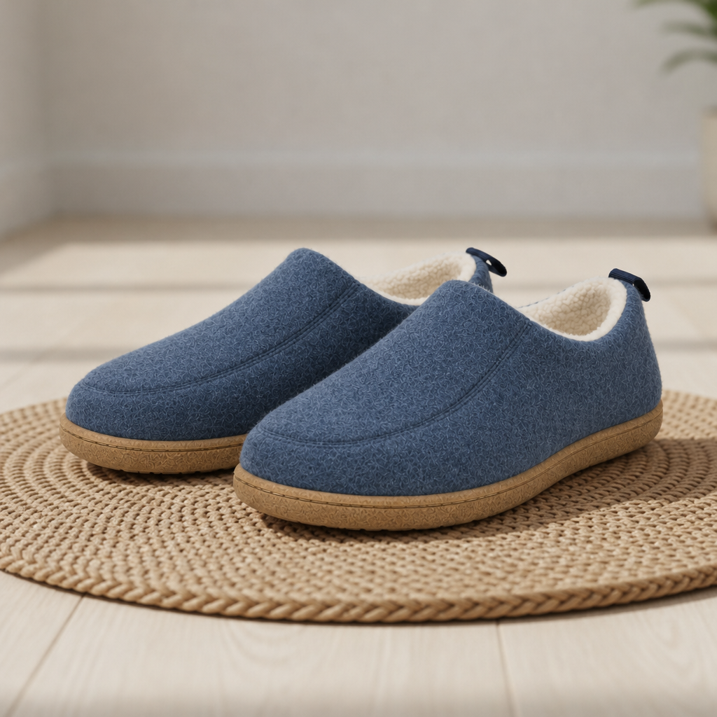Naxos Fleece Lined Slippers in Blue