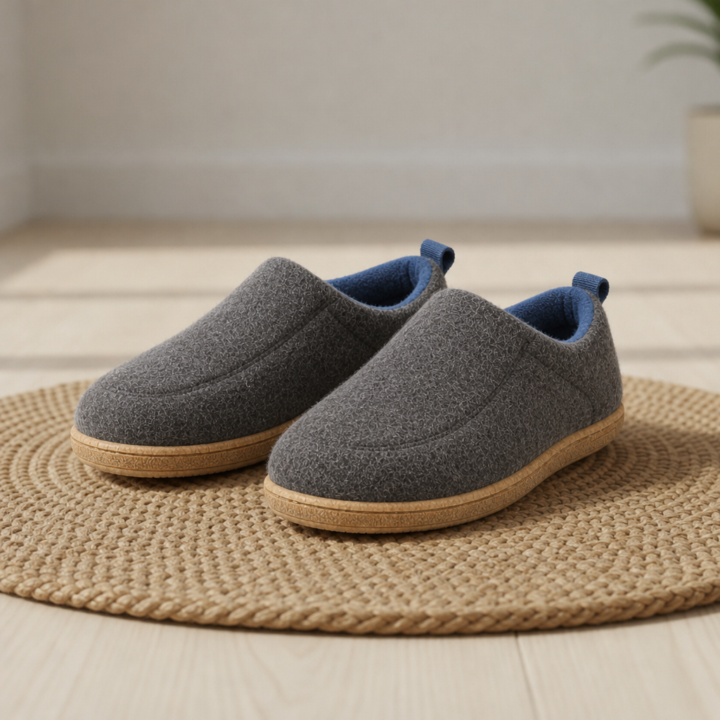 Naxos Fleece Lined Slippers in Gray