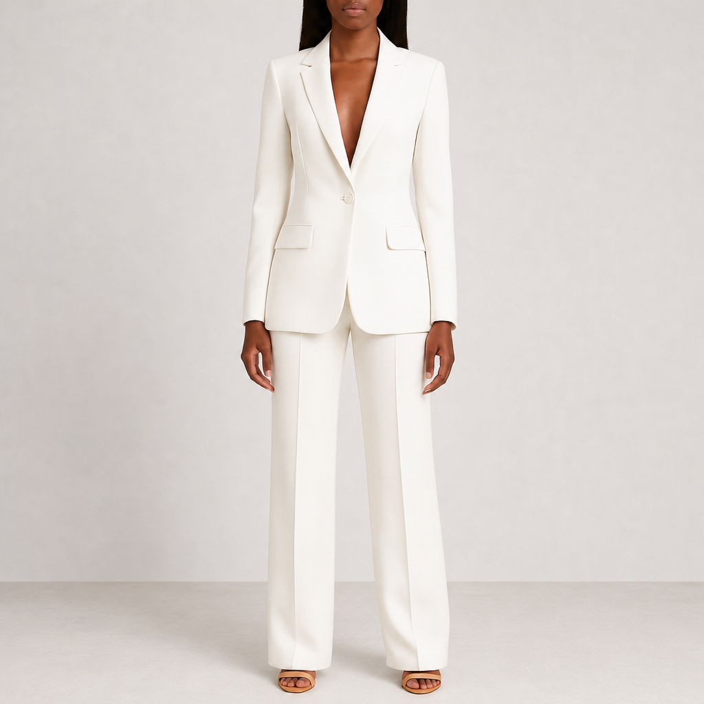Pienza Tailored Formal Suit Set in White