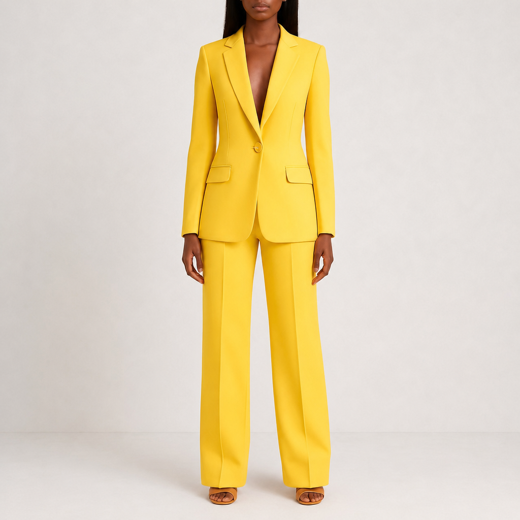 Pienza Tailored Formal Suit Set in Yellow