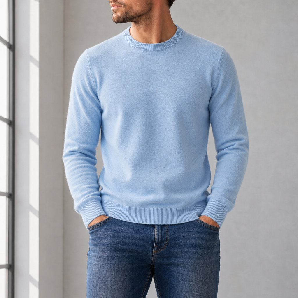 Polignano Cashmere Blend Sweater in Sky Blue