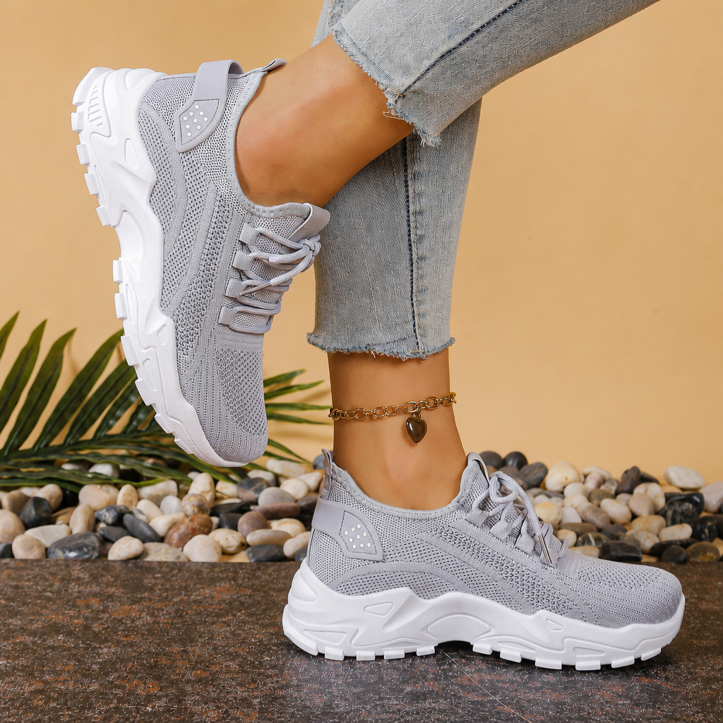 Portofino Orthopedic Mesh Sneakers in Gray