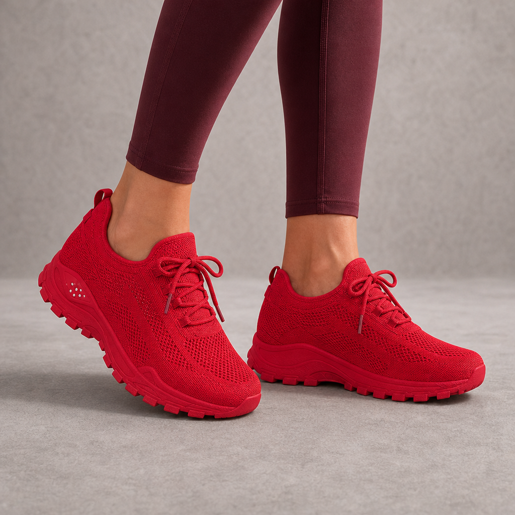 Portofino Orthopedic Mesh Sneakers in Red