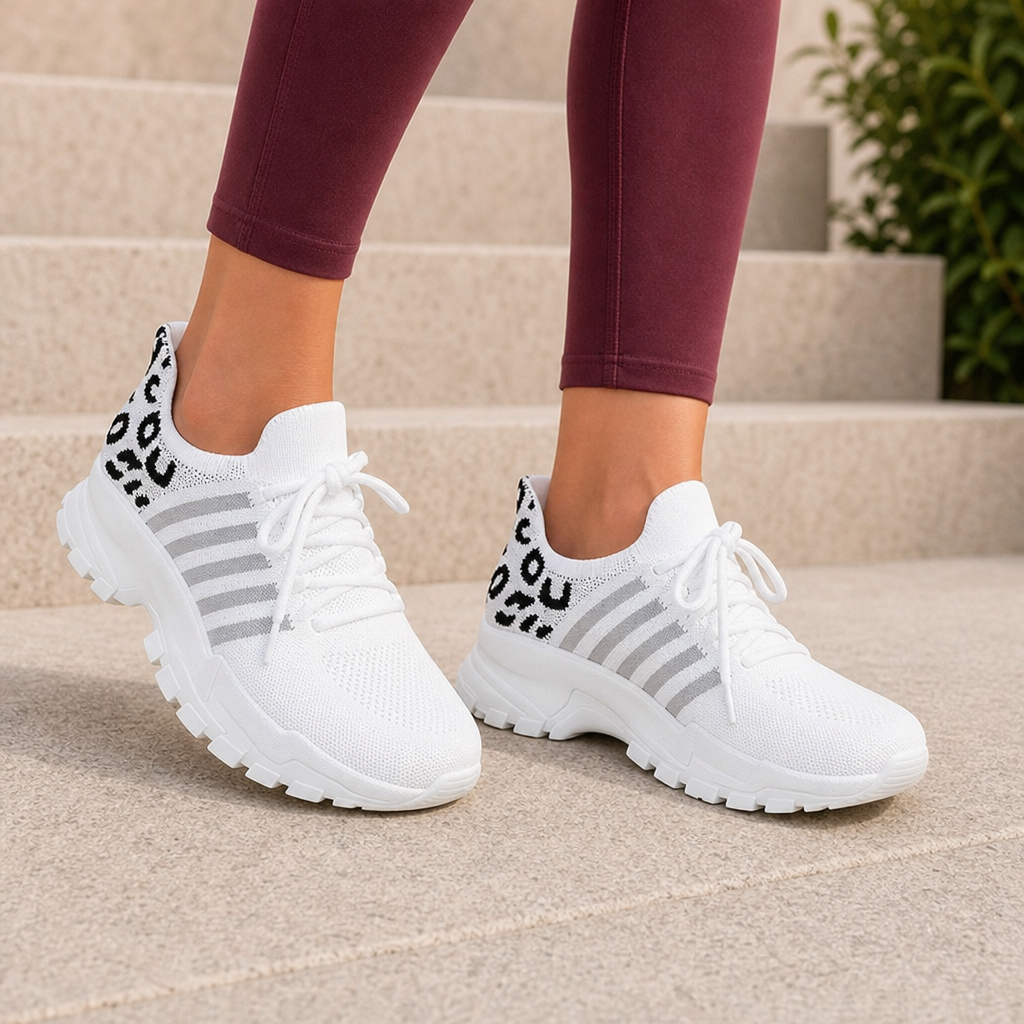 Portofino Orthopedic Mesh Sneakers in White 3