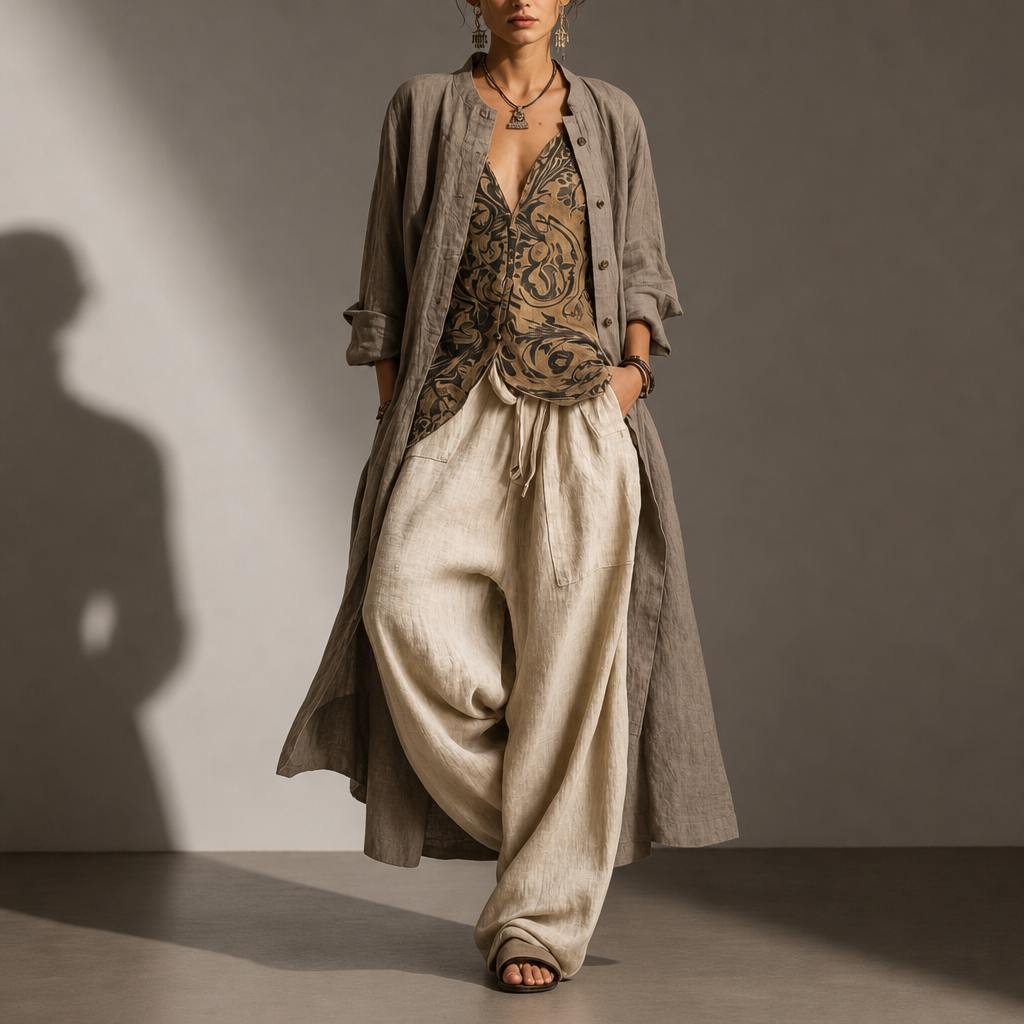 Rethymno Cotton-Linen 3-Piece Set in Natural