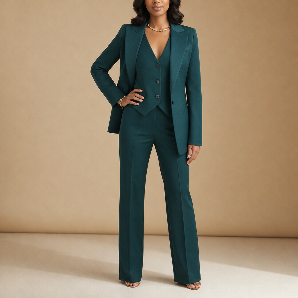 Sesimbra Three-Piece Blazer Set in Green