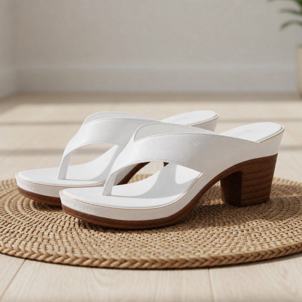 Tarifa Orthopedic Wedge Sandals in White