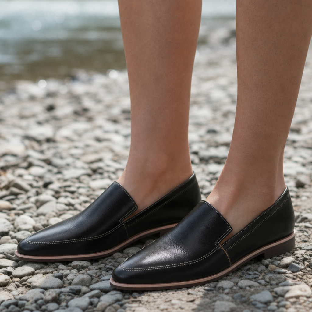 Tivoli Orthopedic Pointed Loafers in Black